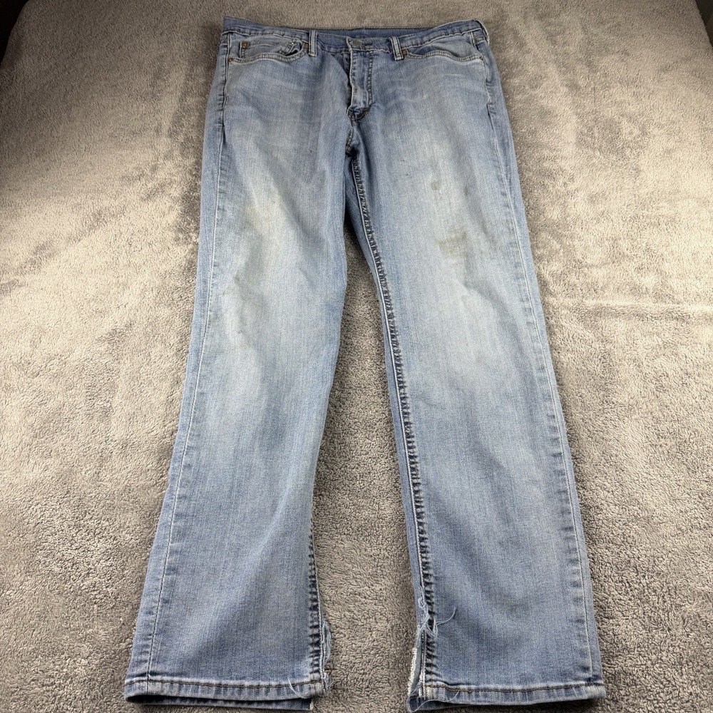Levis 541 Athletic Taper Cut Jeans Mens 34x29 Blue Light Wash Denim Mid Rise